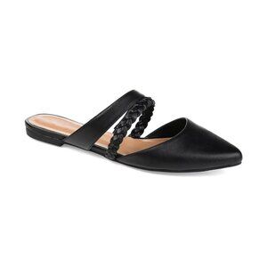 Journee Collection Women's Olivea Braided Slides Black Size 7.5M